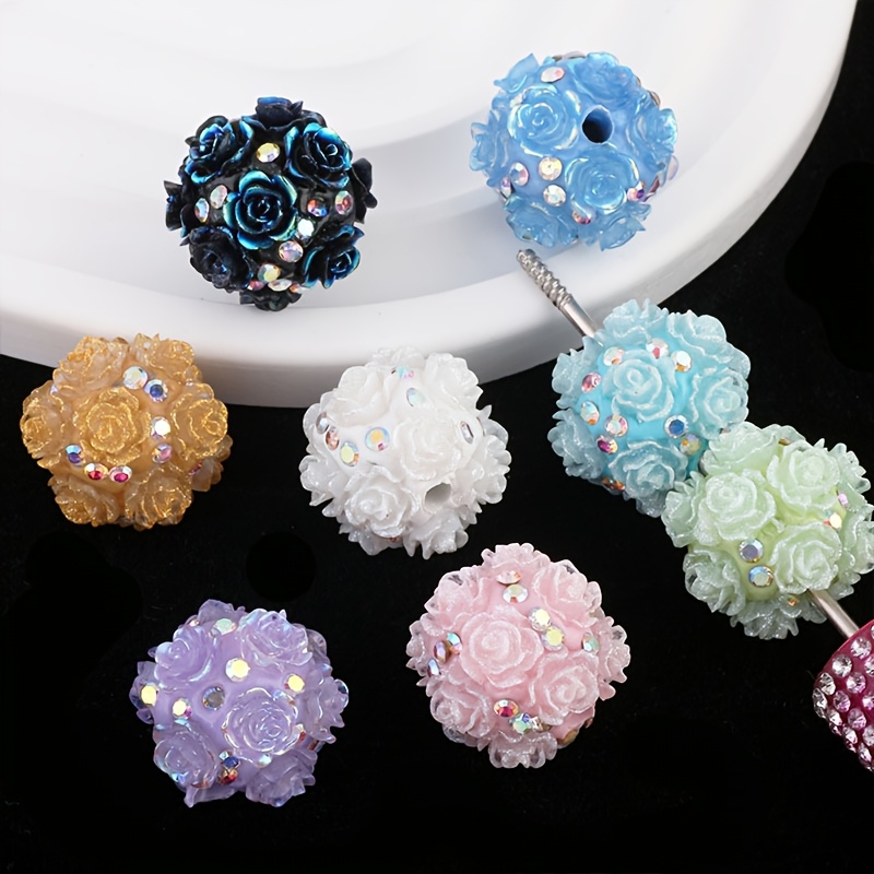 

20mm Rose Rhinestone Beads With Holes - Making, Bracelets, Necklaces, Earrings & Accessories, Flower Beads, Rhinestone