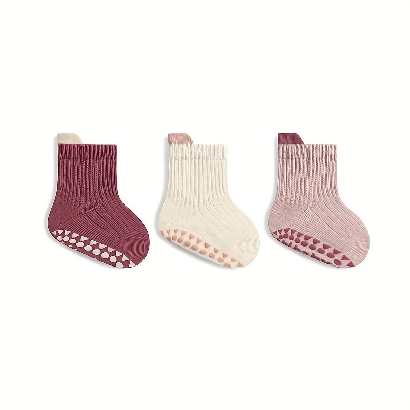 Image of 3 Pairs Children Anti-slip Floor Socks Indoor Anti-slip Baby Walking Socks Boys Girls Short Socks