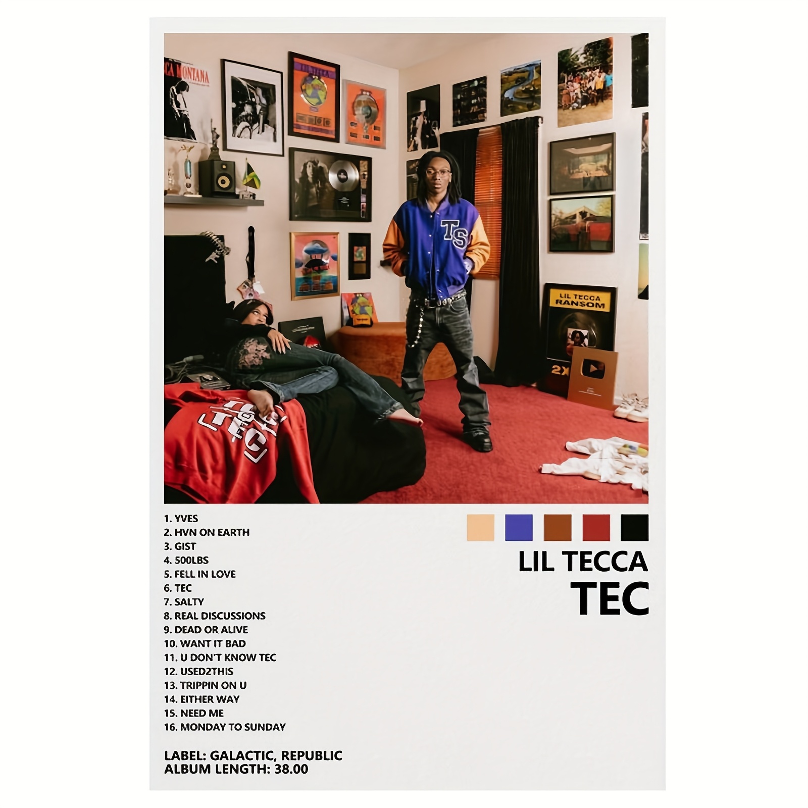 TEMU 2d Flat, 1pc Tec Aum "yes I Me" Poster - Vintage Music Album Cover Suitable For Bedroom Decor, Iconic Song Artwork Gift For Fans, / Frameless