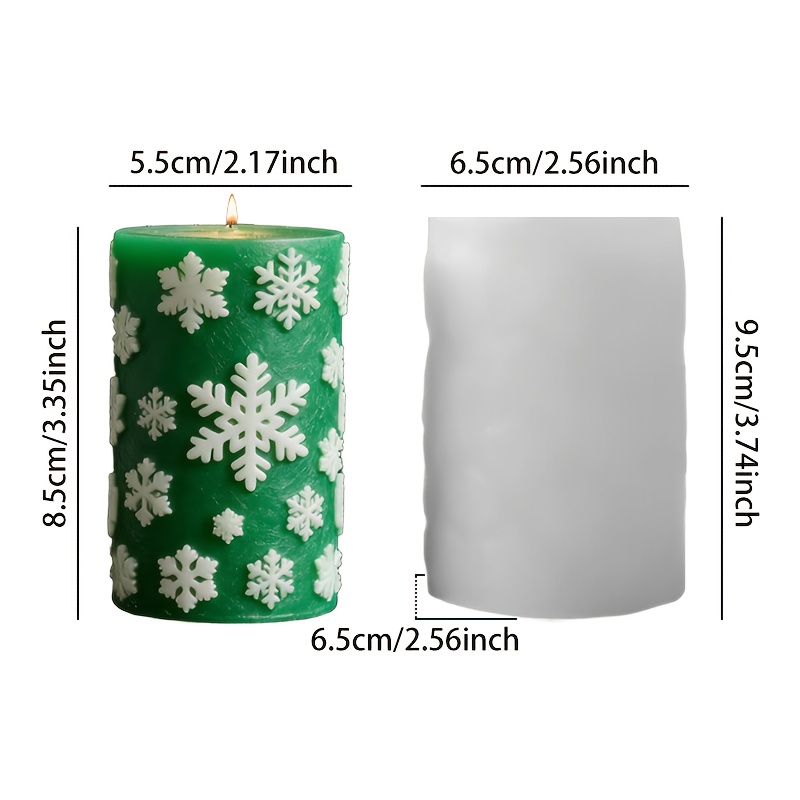 TEMU 1pc Christmas Snowflake Candle Mold - Diy Snowflake Pillar Candle Silicone Mould For Resin, Plaster & Decorative Crafts - Reusable, Flexible &
