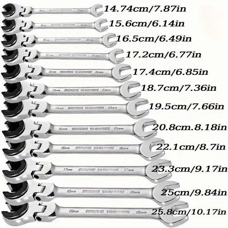 1pc 8 19mmチューブラチェットレンチメトリックチューブレンチオープン
