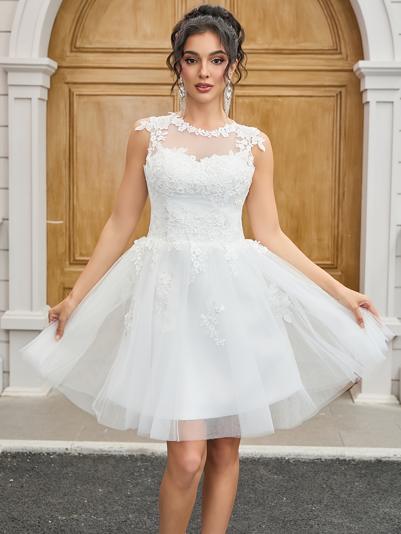 open lace back dress Bella Babydoll Dress