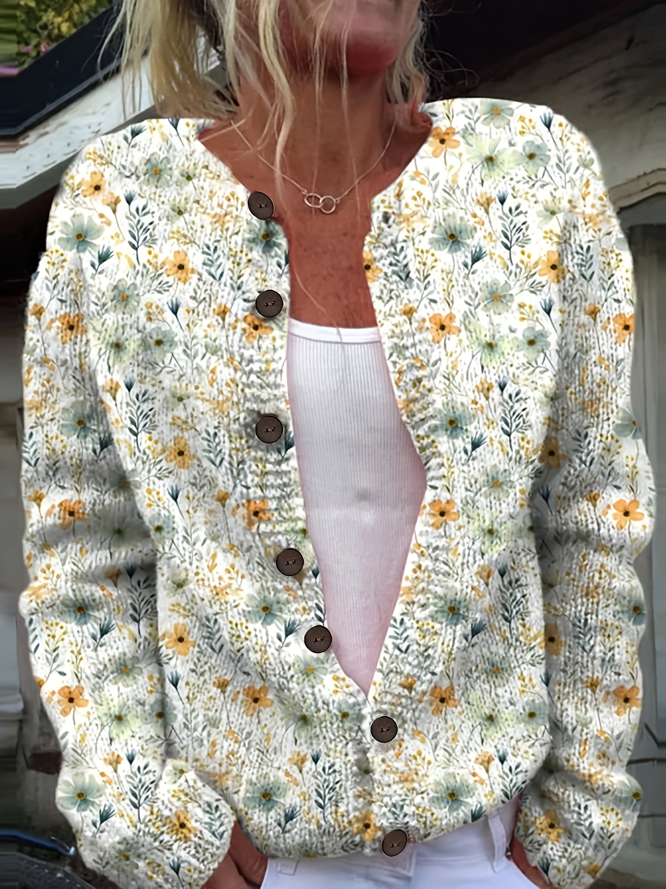 flower cardigan sold on Temu United States