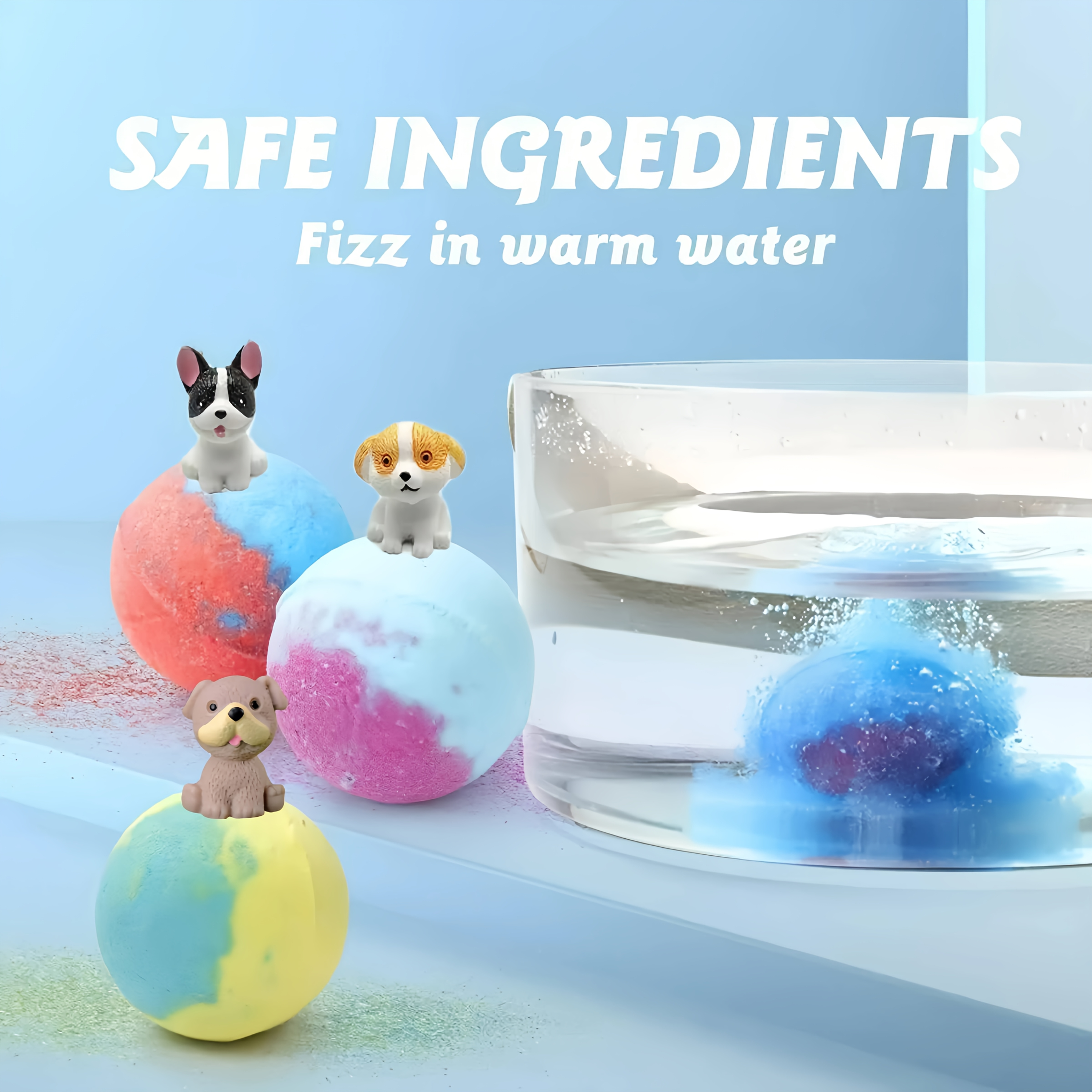 Random Bath Bomb Gift Bag with Surprise Puppy Inside, 4/6pcs