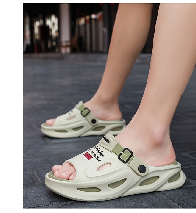 mens summer slip on slippers with anti slip eva thick sole dual purpose outdoor and casual beach sandals for driving Product details 13