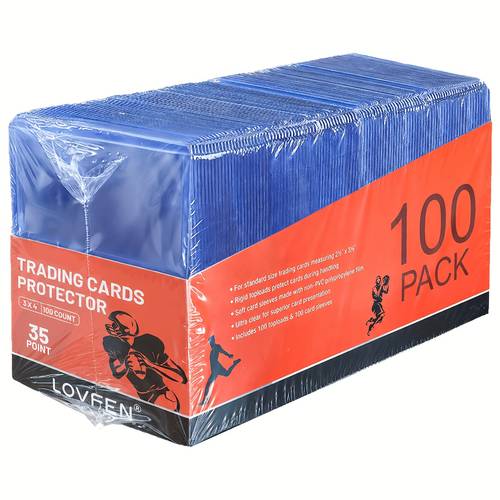 lovfen 100ct top 3 x 4 baseball card protective case hard plastic used with trading card sports card holder suitable for collection football basketball and tgg