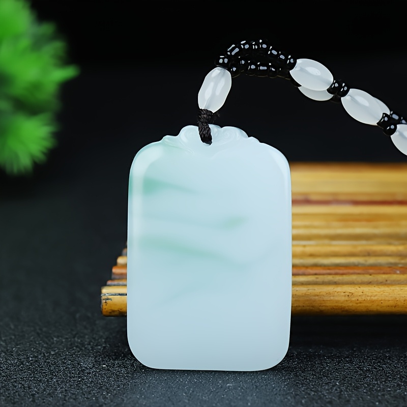 TEMU 천연석 "평화와 안전" 펜던트, 아이스바텀과 떠다니는 꽃, 심플한 "빵" 참, 우아하고 완벽하며 스타일리시한 목걸이 액세서리