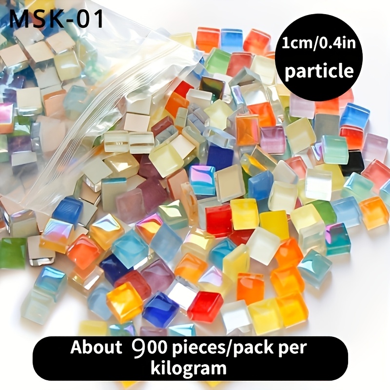 E-shop 900-teiliges DIY Mosaik-Set – Glasfliesen, geeignet für Bastelarbeiten, Vasen Dekorationen – Handgemachtes Materialpaket, DIY Bastelbedarf, DIY