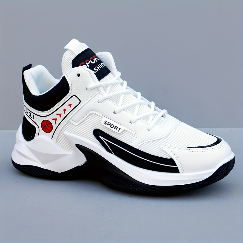 Tenis deportivos para hombre, transpirables para todas las temporadas, casuales para correr y basquetbol, con plantilla de EVA y suela de goma antideslizante, diseño con agujetas, color blanco y negro
