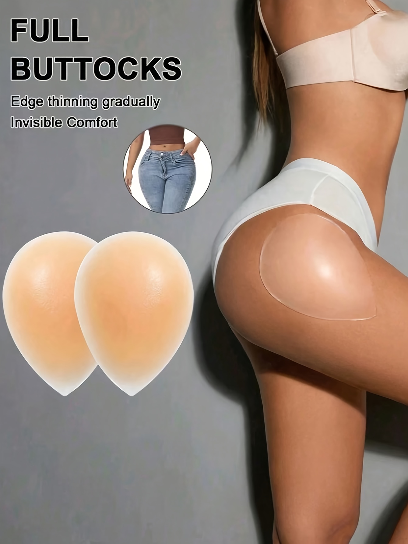 2pcs Set of Women's Sexy Invisible Design Reusable Butt Silicone Pads for Physically Lifting and Shaping Hips, Hip and Butt Support Patches for Enhanced Appearance, Suitable for Women of All Body Types