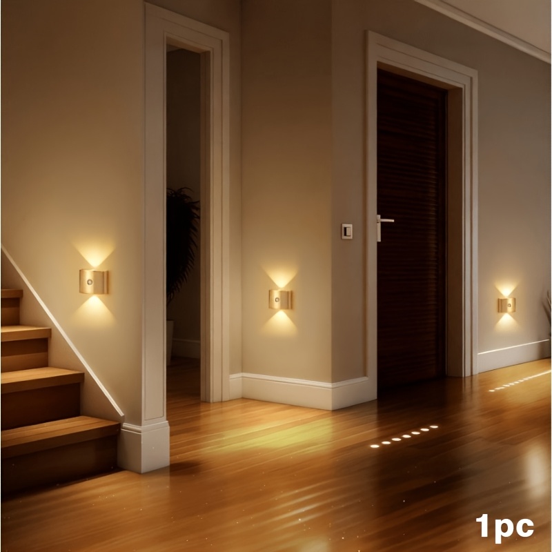 Image of Usb Rechargeable Led Wall Light, Sensor Night Light, Perfect For Office, Wardrobe, Cabinet, Stairs, Doorway, Hallway, And Lighting. Modern Lighting, Ambient Lighting, An Ideal Holiday Gift