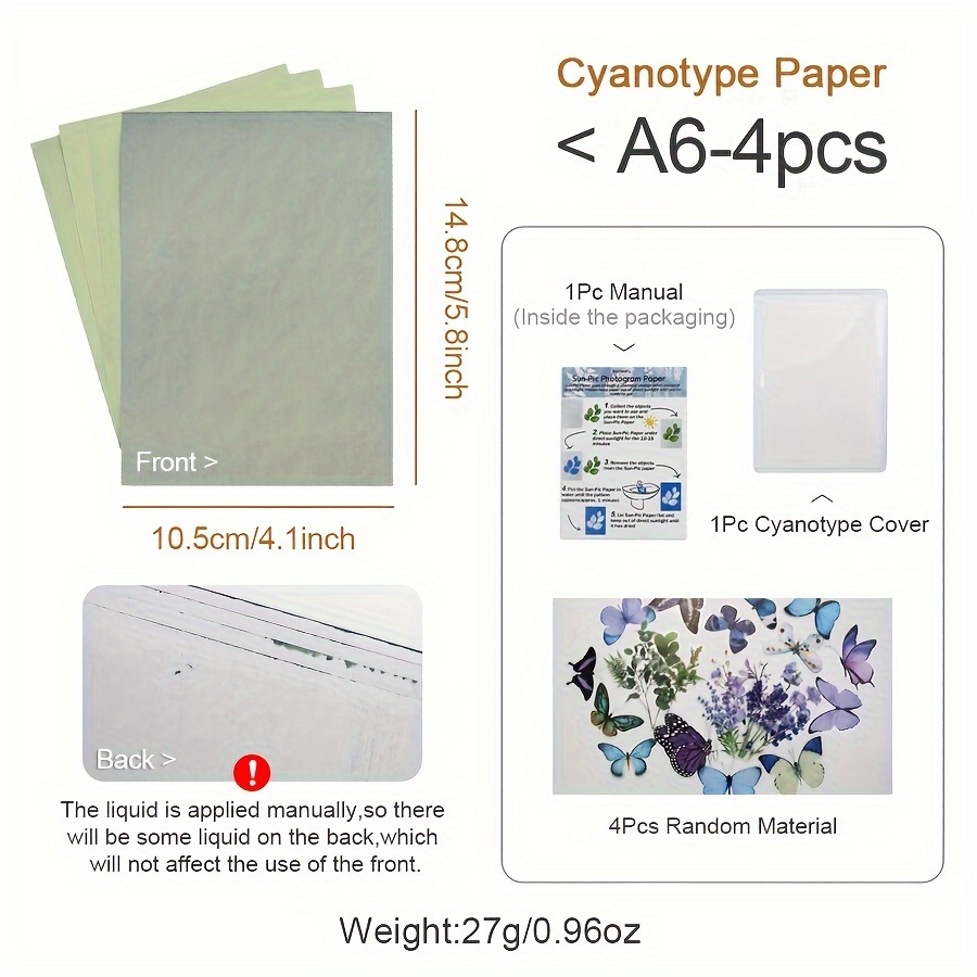 Image of 1 Set Of A6 Size Blue Sun Drying Material Bag Set, With Tool Blue Sun Drying Paper, Plant Materials, And Blue Sun Drying Jacket