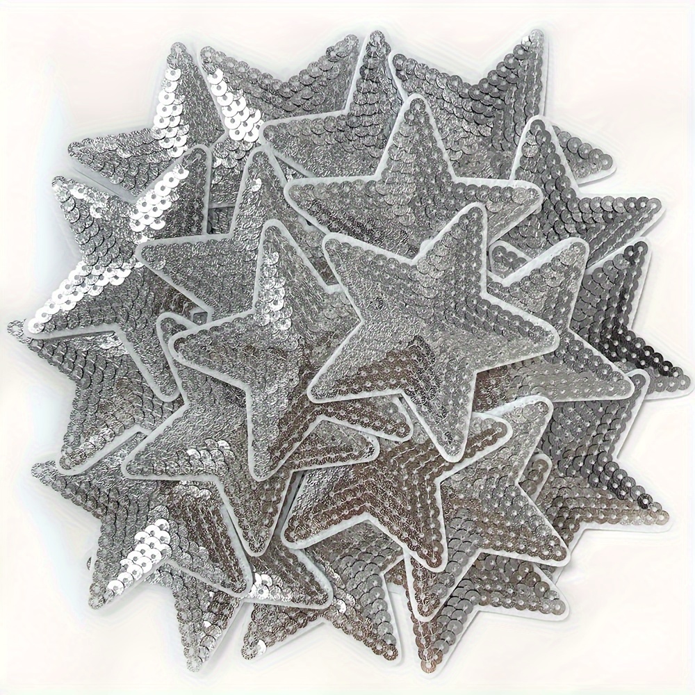 TEMU 30 Large Star-shaped Sequins For Ironing, Embroidery, And Sewing Patches, Suitable For Clothing Repairs And Decorating Bags And Shoes