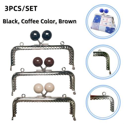 3pcs bohemian style cute coin 12 5cm with 20mm acrylic candy shaped large bead clasps in black and additions suitable for decorating and matching mature purses for spring and summer outing