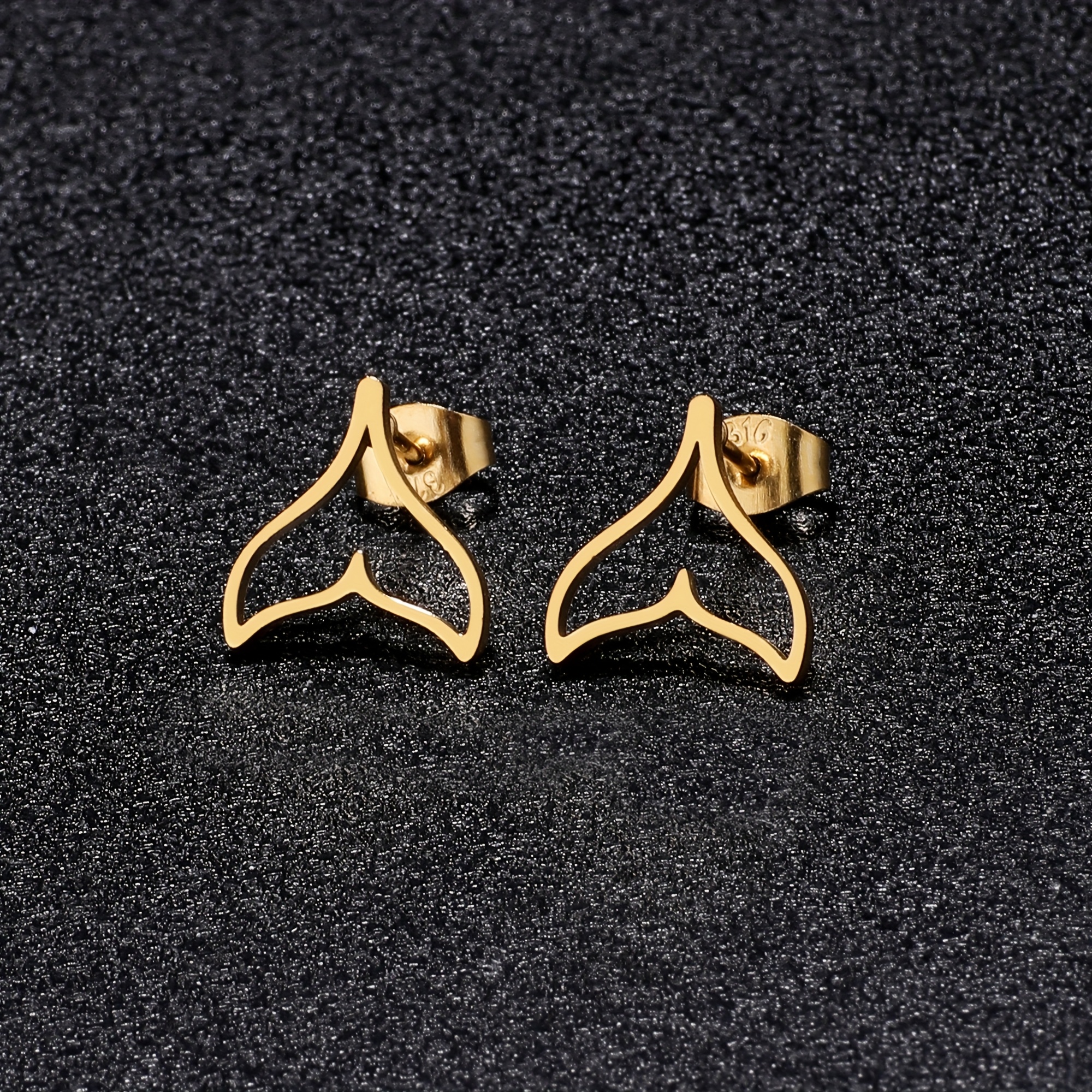 Image of Steel Earrings Bohemian Style Fishtail Shape Women's Earrings Suitable For Daily Wear And Gift