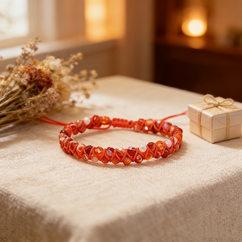 Women's Handmade Unique Striped Pattern Agate Wire Wrapped Bracelet