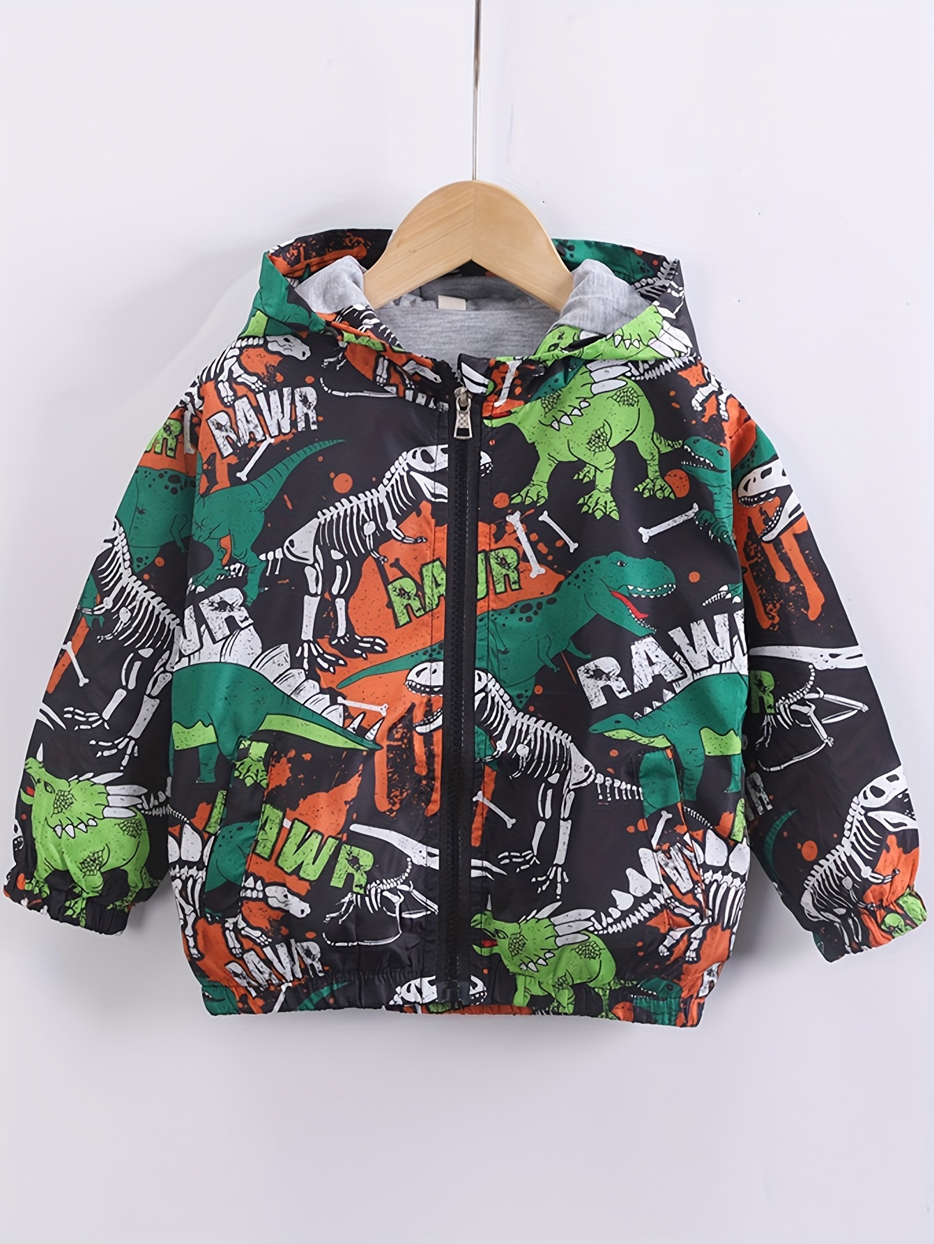 boys dinosaur jacket raincoat windbreaker removable hood Temu Spain