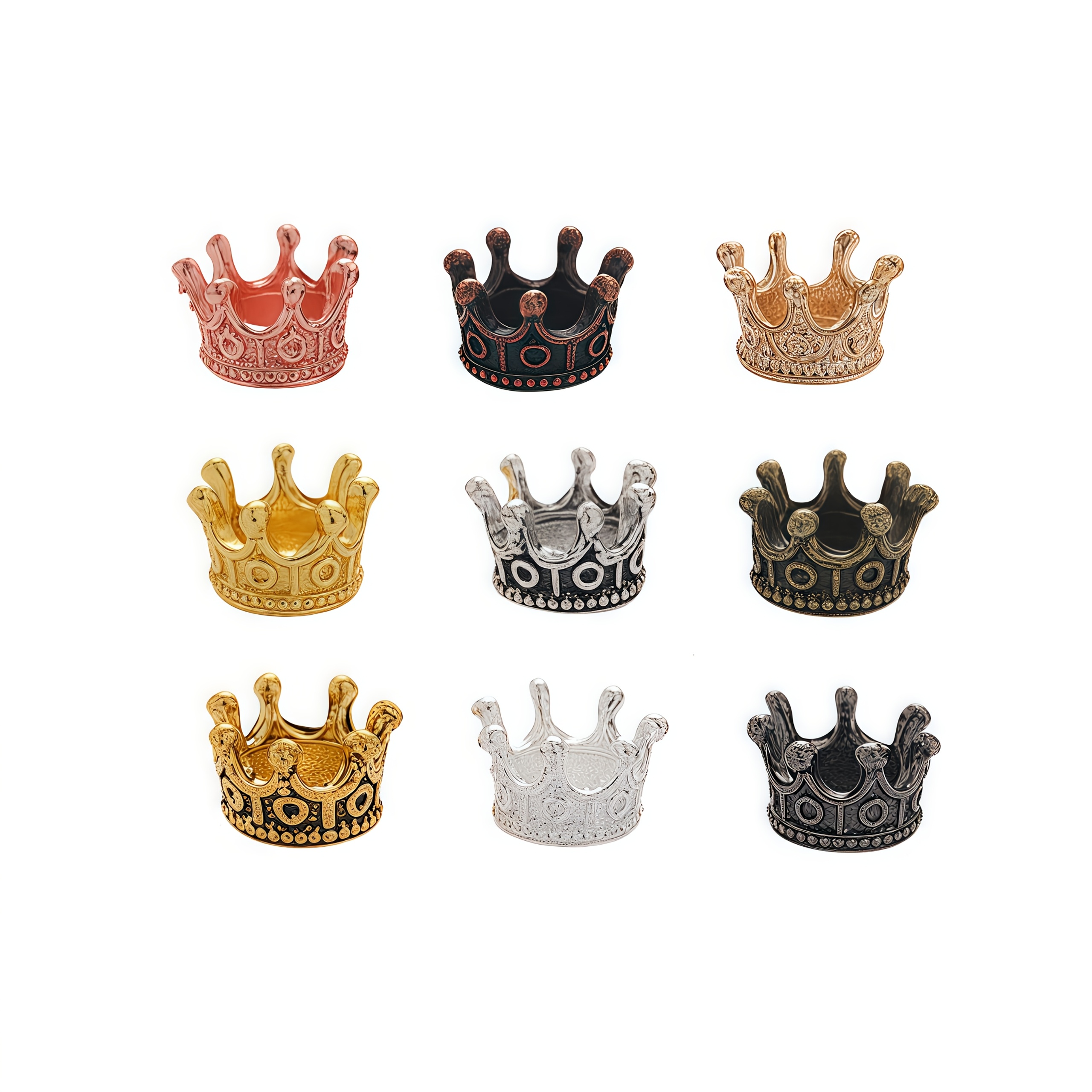 TEMU 45pcs-mini Crown Figurines For Indoor/outdoor Use - In 9 . Ideal For Diy Architectural Models, Birthday Parties, Home Decor, And Craft Projects