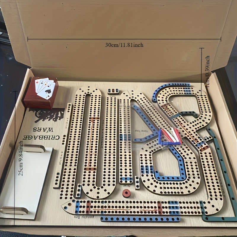 Wooden Cribbage Board Game for Family Night