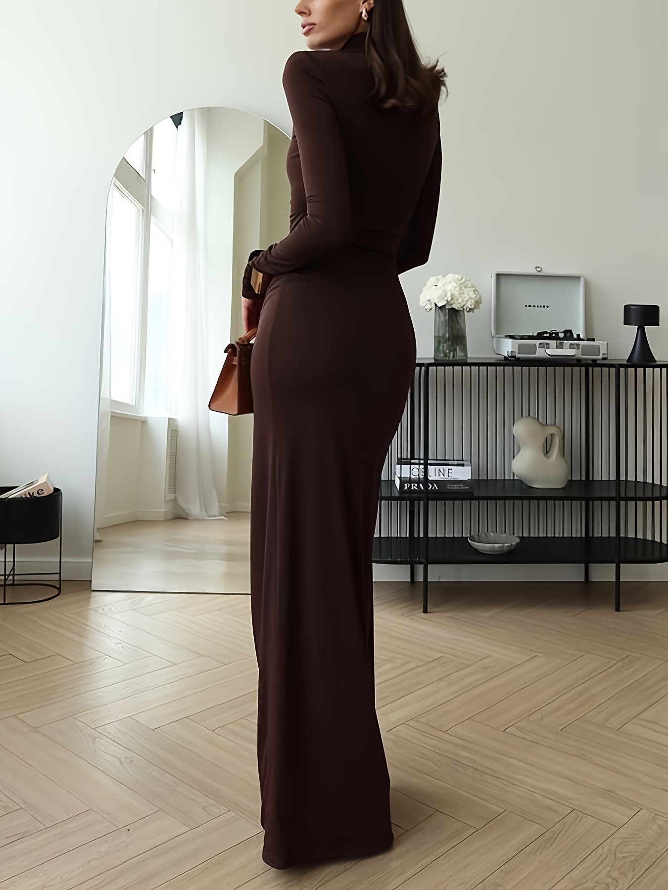 sachin and babi light blue dress GYFDYM Autumn Velvet Bodycon Black Midi Dresses for Women Long Sleeve  Ruched Slim Fit Evening Dress Female Party Clubwear,green main image 0