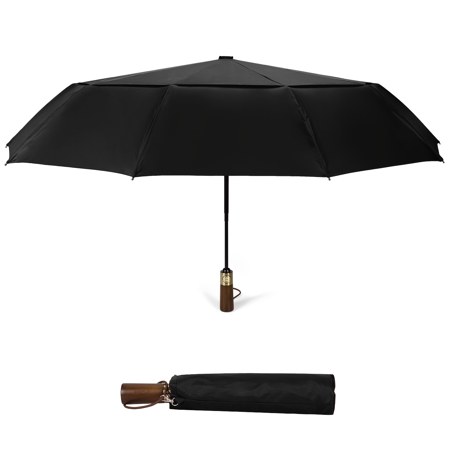 Image of Automatic Open/close Windproof Portable Umbrella With 10-rib Wind-resistant Canopy, Auto-folding Compact Travel Umbrella Suitable For Business & Daily Use, Days - 20,000-tested Durability
