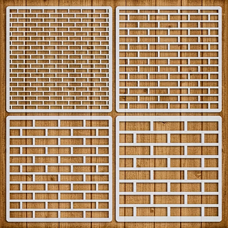 E-shop 4er-Pack Wiederverwendbare Geometrische Wandfliesen Muster Schablonen, 5.9 X 5.9 Zoll, PET Kunststoff - für , Grußkarten und Bastelarbeiten