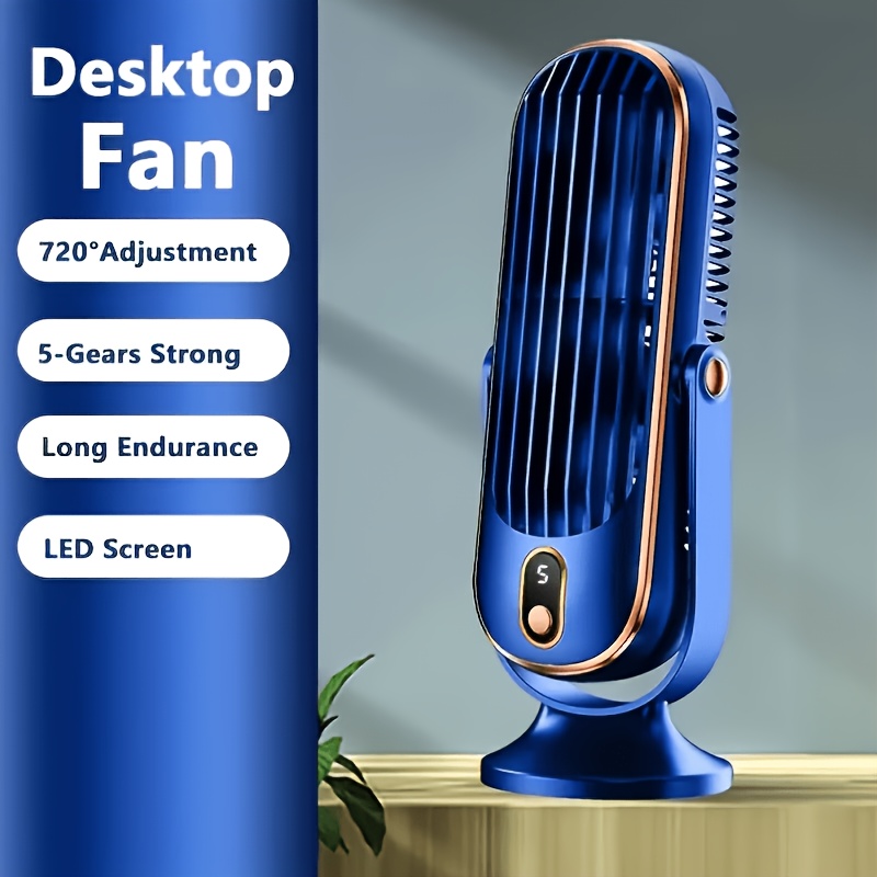 Image of Usb Charging Tower Fan/portable Desktop Fan, 720° Adjustable Air Outlet For Air Circulation, Dual Motor 5-, Suitable For Rv Travel Bedroom, Home And Office, Ideal Summer Gift For