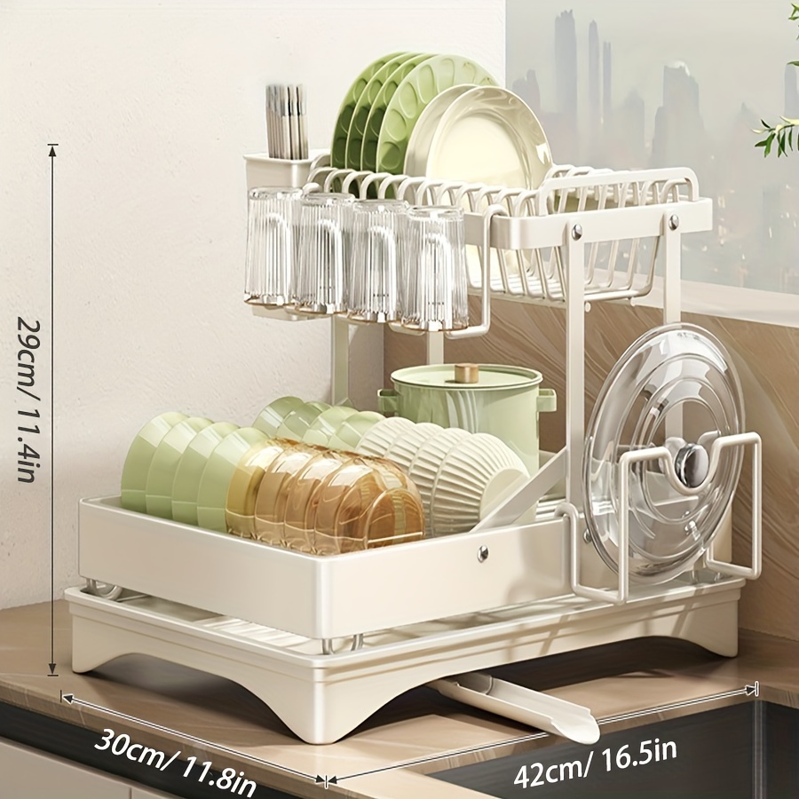 

Spacious 2- Dish Drying 360° Rotatable - Multifunctional Organizer Cup & , And