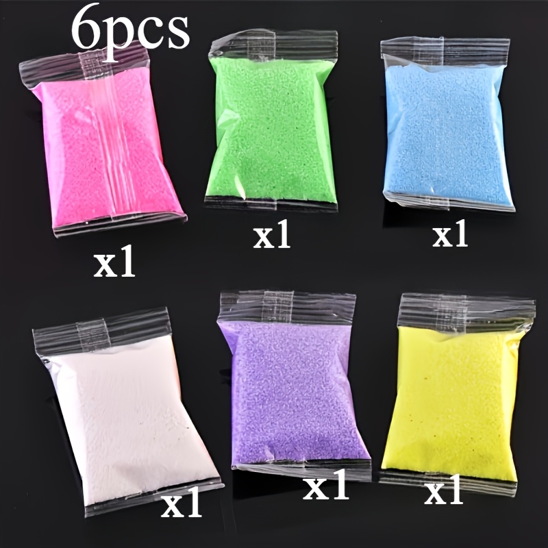 

6pcs High Quality Colored Sand Suitable For Diy, Micro Landscape Moss Gardening Aquarium Beach Ecological Bottle Landscape Decoration Accessories Colored Sand