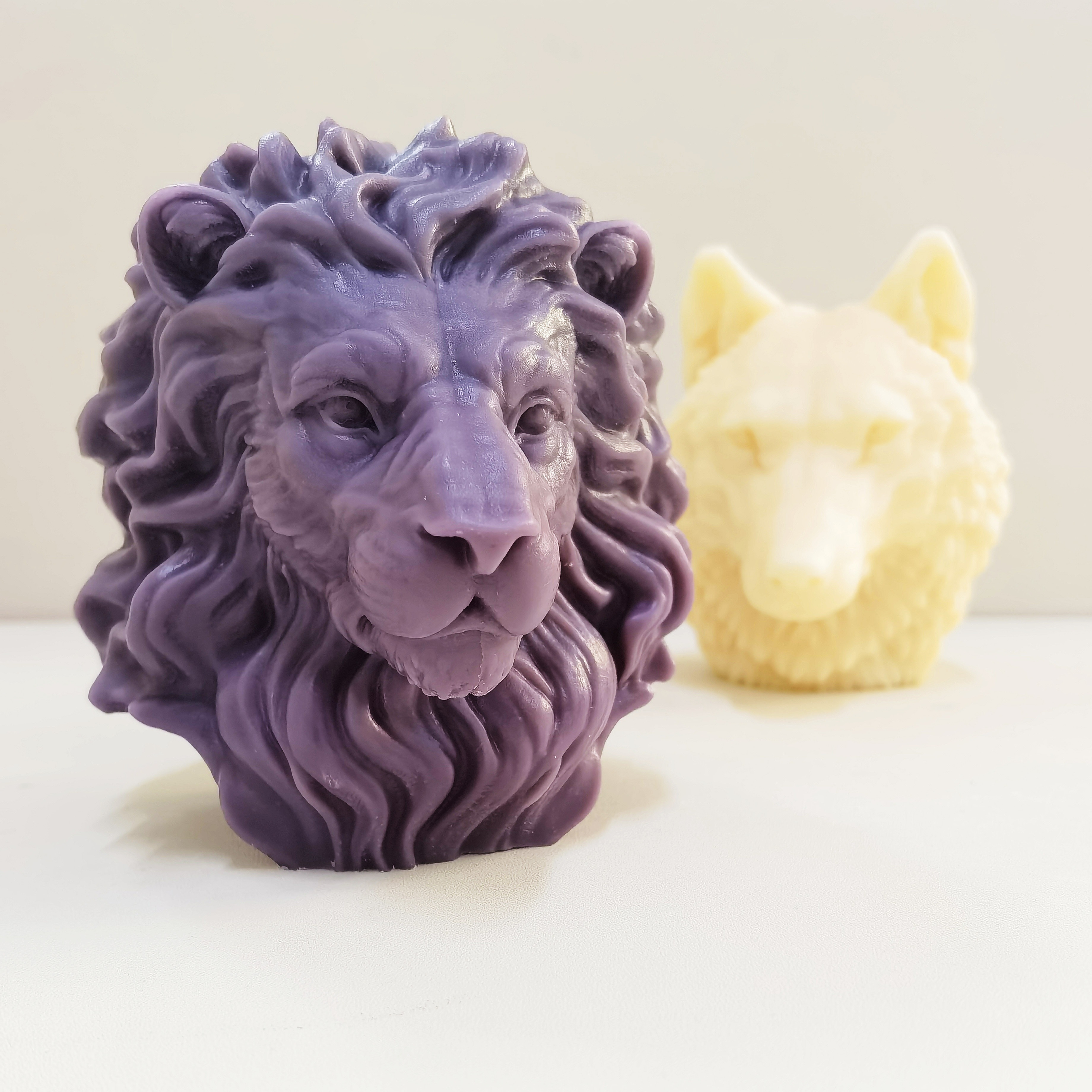 

Ruiswahs 3d Large Lion Head Animal Handmade Candle Mold Resin Soap Cement Gypsum Handicraft Ornament Diy Tool Silicone Mold