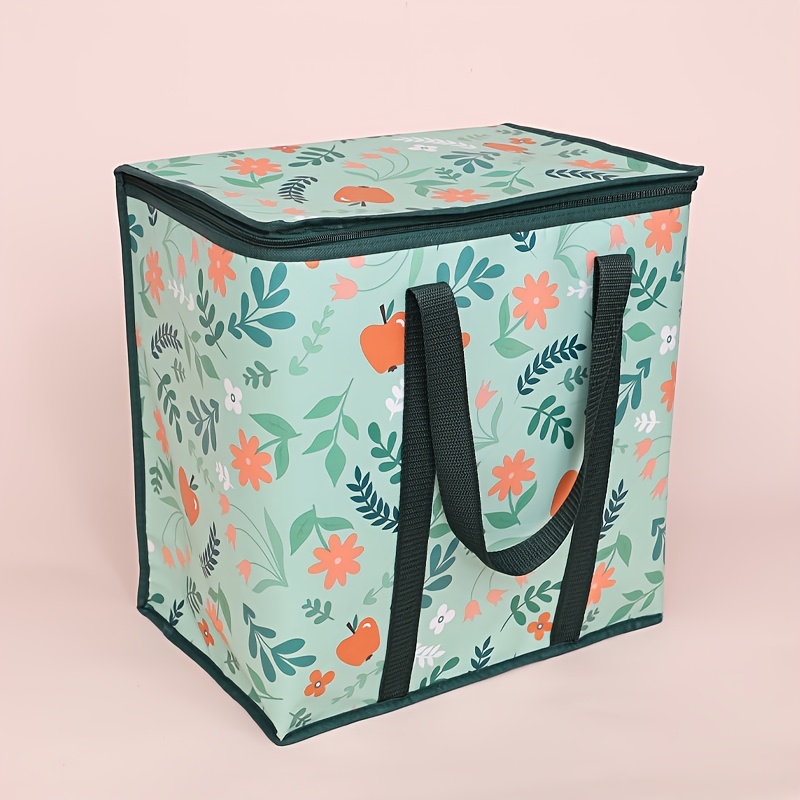 Image of Fashionable Shopping Large Insulated Bag, Reusable Foldable Cooler Car Trunk Insulated Bag, Large Capacity Zipper Bag, Non-food Contact