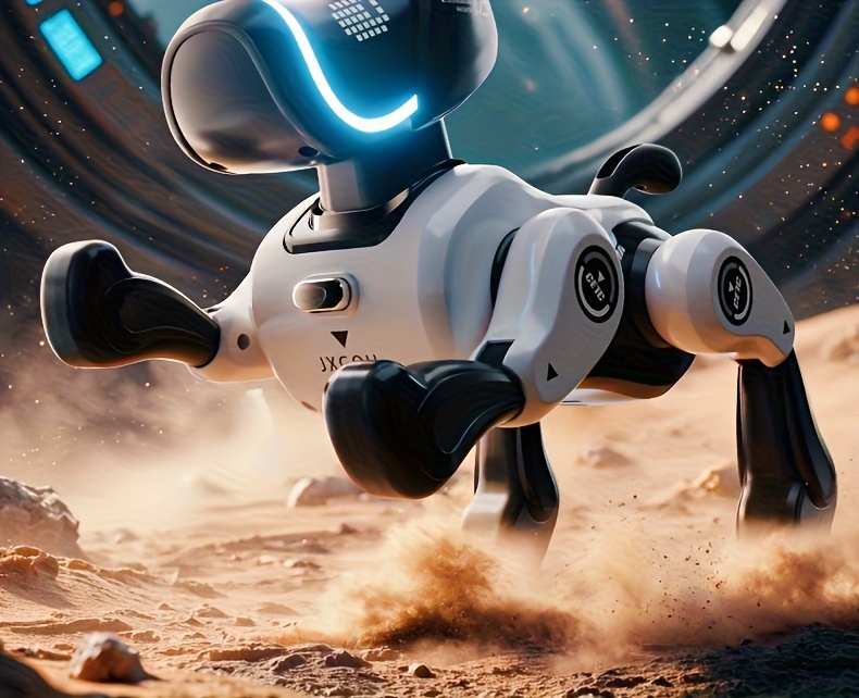 Intelligenter Roboterhund, elektrischer ferngesteuerter gehender Technologiehund, elektronisches Haustierhund, ferngesteuerter Spielzeugroboter, ferngesteuertes Auto, Spielzeugauto, elektronisches Haustier, intelligenter interaktiver Tanz-Roboterhund, programmierbarer Roboterhund, berührbar