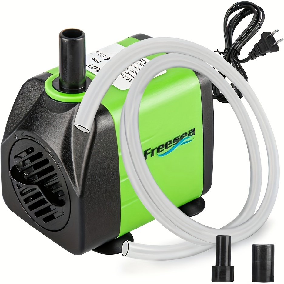   aquarium submersible fountain pump 160gph 10w adjustable quiet water pumps with 3 3ft tubing hose for small fish pond outdoor hydroponic without battery