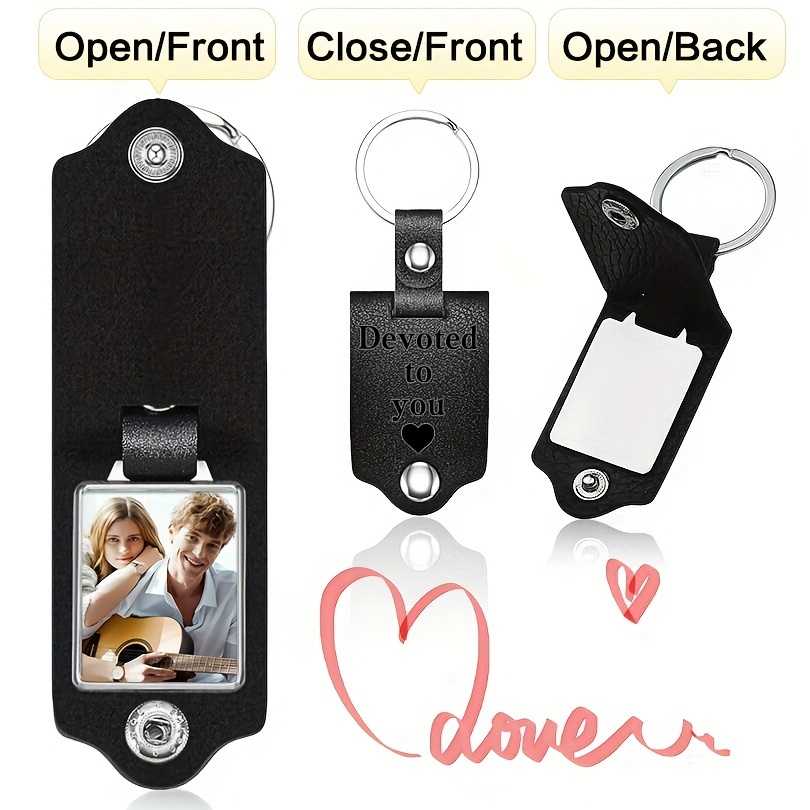 

Custom Engraved Black Leather Keychain - Personalized With Ultra-hd Photo & Text, " To You" Design, Ideal For , Perfect Gift For Birthdays, Valentine's Day, Anniversaries