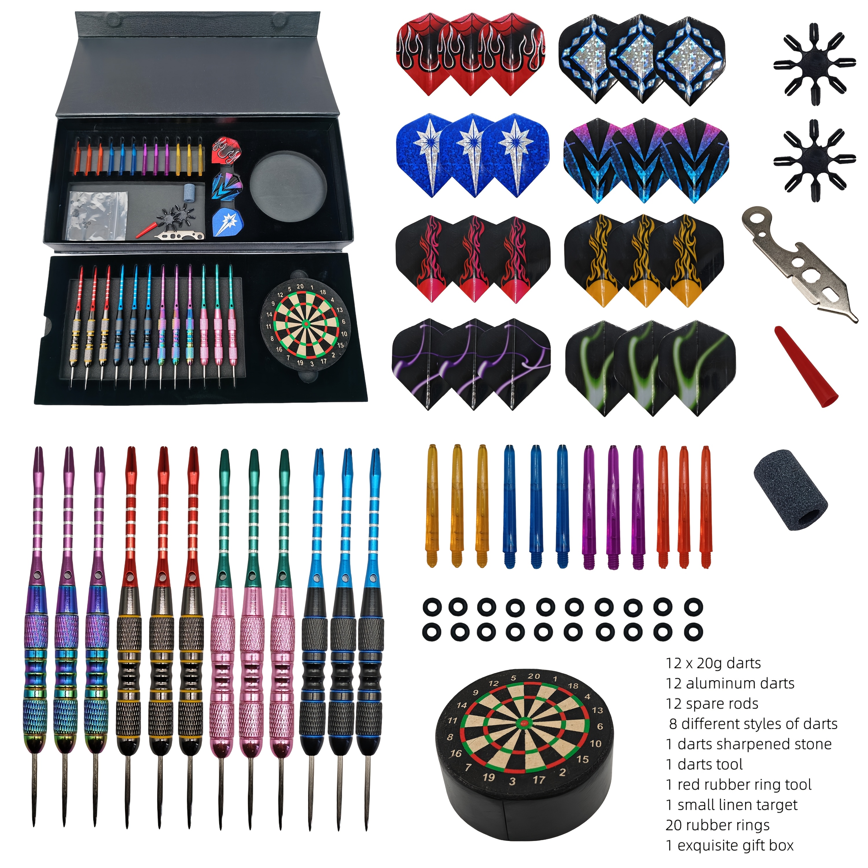 Image of Dart Gift Set With 12 Darts Weighing 20 Grams, Featuring A Small Tabletop Dartboard. Enjoy Of Dart Games With Darts In Colors, Perfect For Competing Or Family During . In A High-end Gift Box