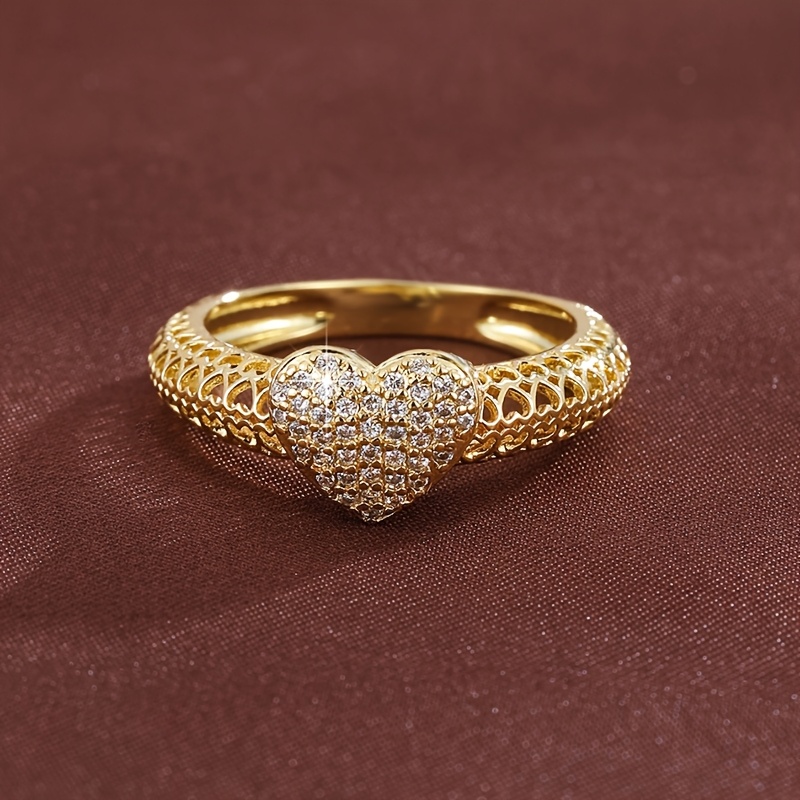 Women's Trendy Heart-Shaped Hollow Design Ring Set