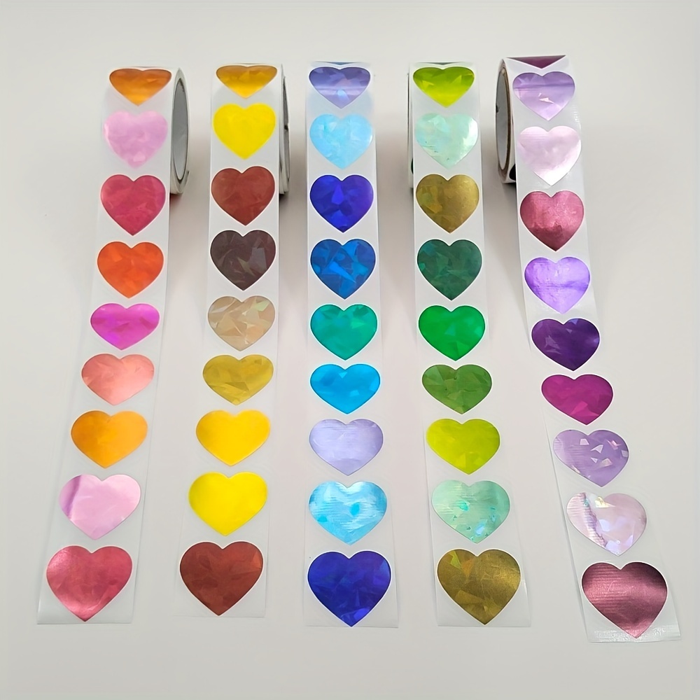 

1000pcs 1 Inch, Holographic Color Love Stickers , Behavior Charts, Schedules And School Classroom Teacher Supplies