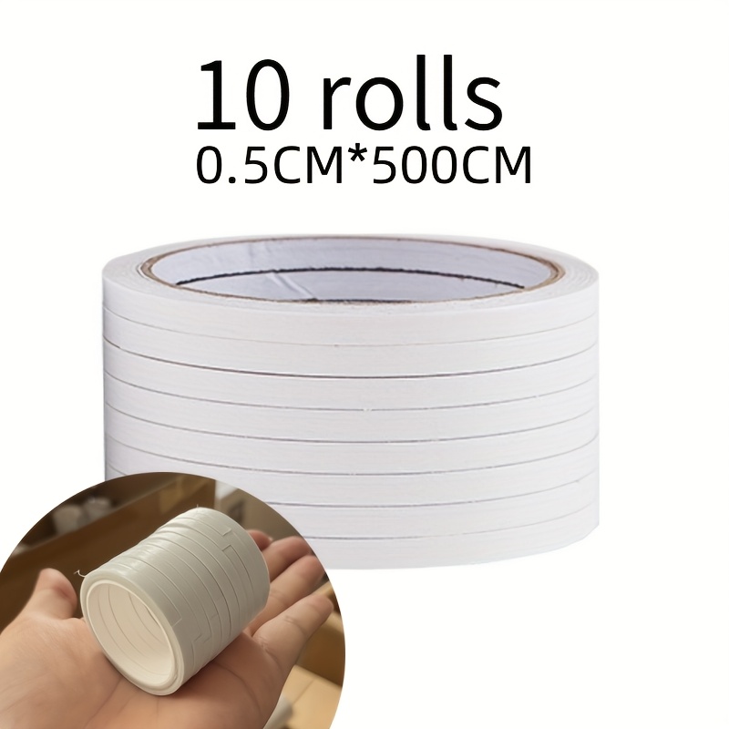 TEMU 10 Rolls/20 Rolls 197 Inches Double-sided Transparent Tape - Strong Adhesive High-tack Paper Double-sided Adhesive For Office, School,