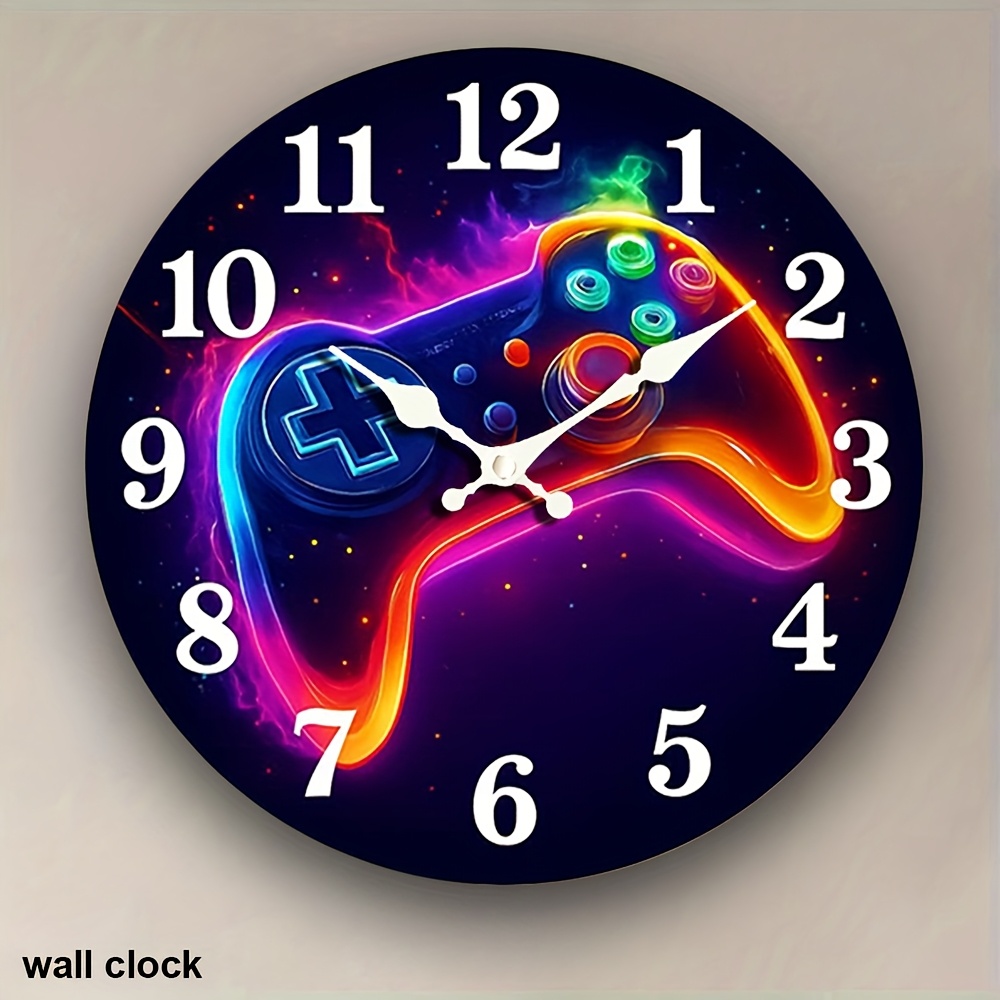 A Round Wall Clock In A Cyberpunk Style, Featuring A Silent Mechanism That Tick, Perfect For Home Decoration During Holidays Or As A Gift.