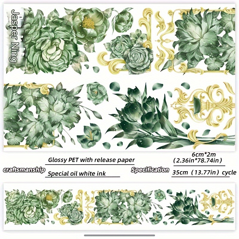 A Two-meter Roll Of Ceenie Long-loop Pet Tape For Decorative Stickers And Journaling Materials, Featuring Oil And White Ink Adhesive On Release Paper