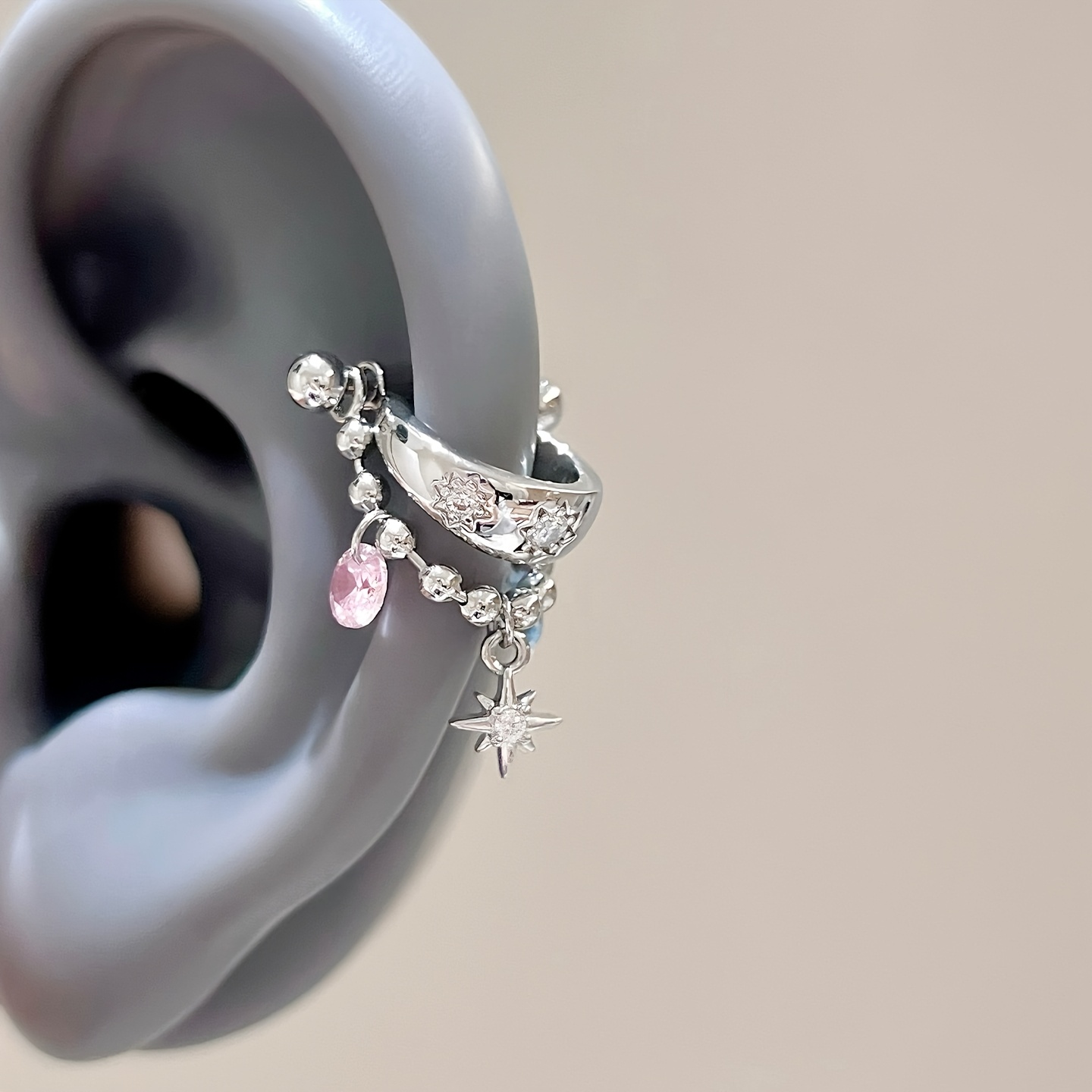 TEMU 1pc Of Stud Earrings With Cute -shaped And Teardrop Design For Women; Suitable As Ear Climber/stud/ Lobe/helix Earrings, Perfect For Daily Wear,