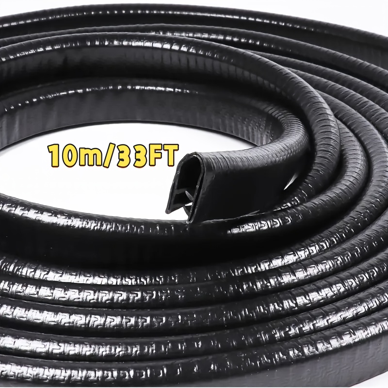 Image of 33 Feet Of Automotive Rubber Sealing Strip, Reinforced With Metal, Car Door Edges; Suitable For Sedans, Trucks, Suvs, Vehicles, And Boats