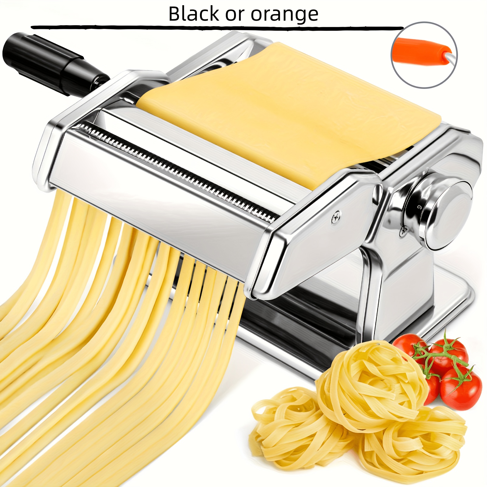 Manual Pasta Maker Machine, Stainless Steel Pasta Roller And Cutter With 6 Adjustable Thickness Settings, Dual Width Noodle Maker For Pasta, Spaghetti, , Lasagna