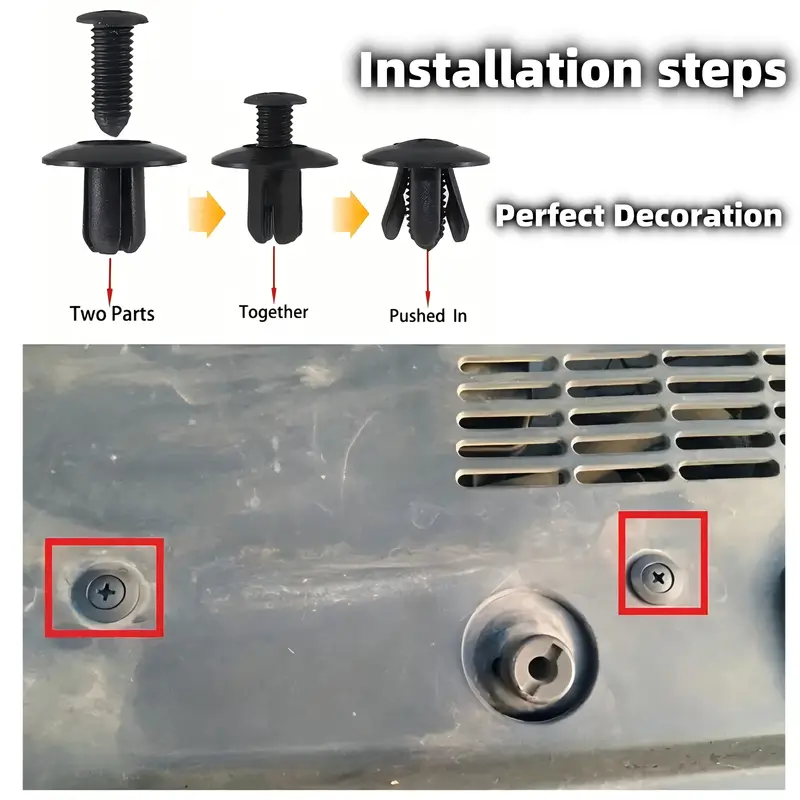 100 50 20pcs 8mm large black plastic rivets durable fasteners for car bumpers screw clips suitable for toyota for ford for for nissan yamaha resistant weatherproof details 1