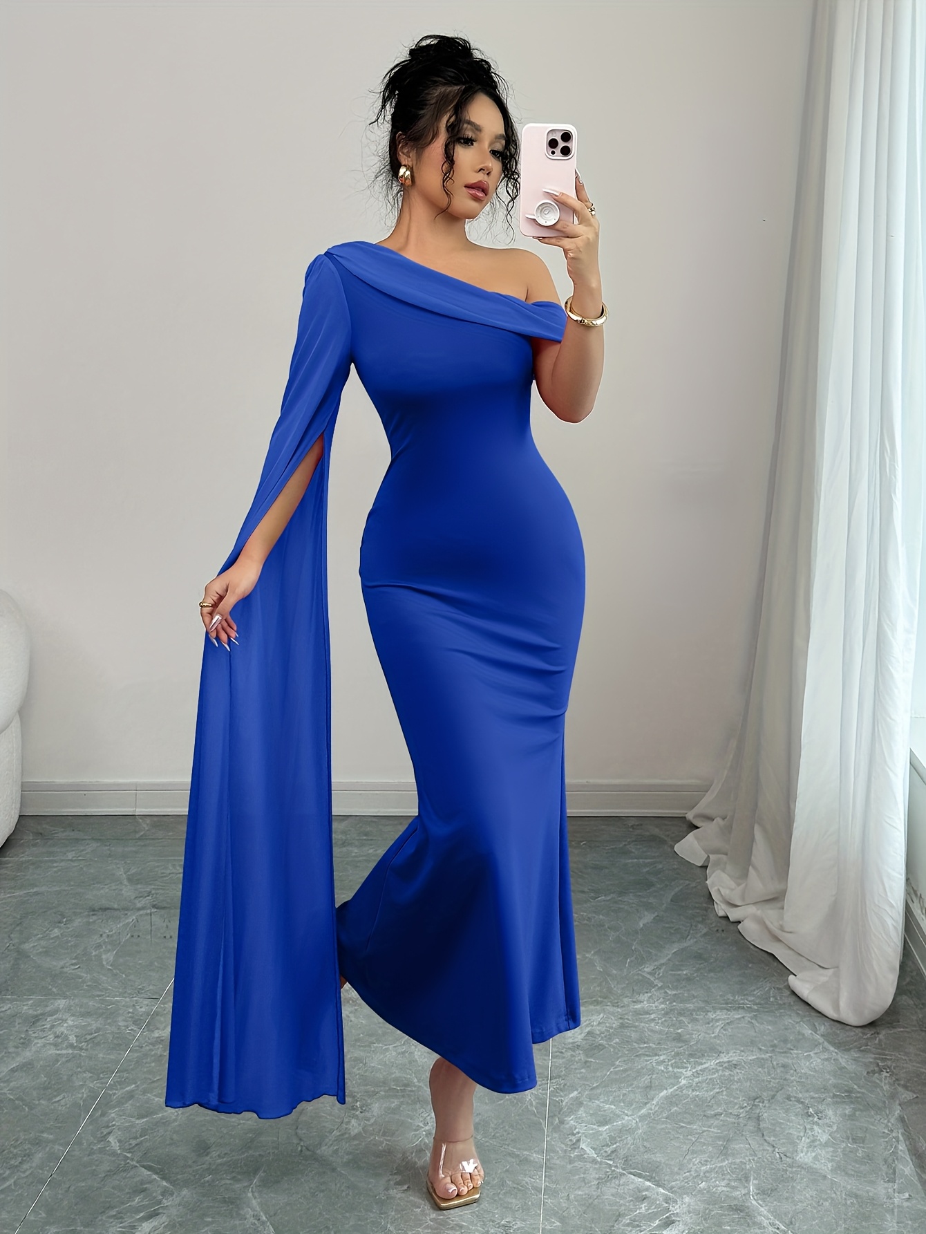 a stylish middle eastern dress women featuring a solid color - Temu Germany