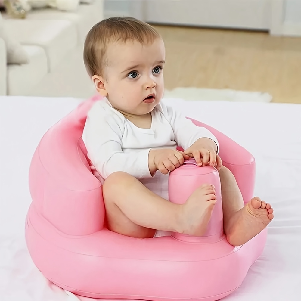 Image of Inflatable Baby Seat With Built-in Air Pump, Inflatable Baby Sofa, Portable Inflatable 's Chair Suitable For 6-36 Months, Floor-standing 's Support Seat, Suitable For Learning To Sit And Feed