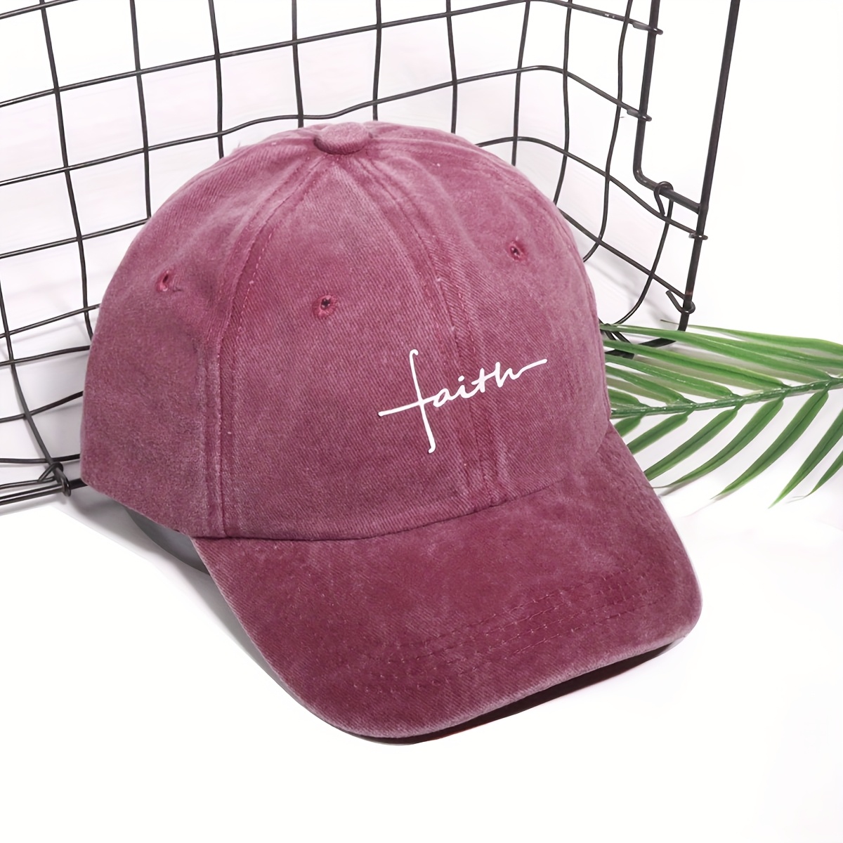 The Faith Printed Vintage Street Style Washed And Distressed Baseball Cap Is Suitable for Casual Outdoor Wear, Making It an Ideal Accessory