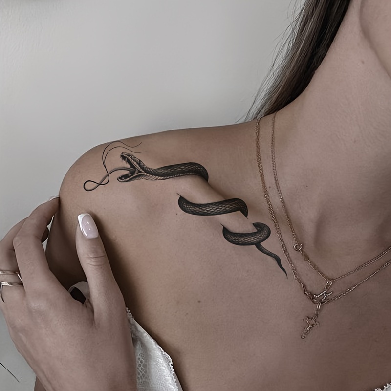 1pc simple dark death   waterproof temporary tattoo stickers black pattern for hand finger arm women men details 3