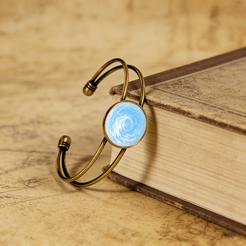 Antique Cyan Double-Layer Adjustable Bracelet, Unique Design