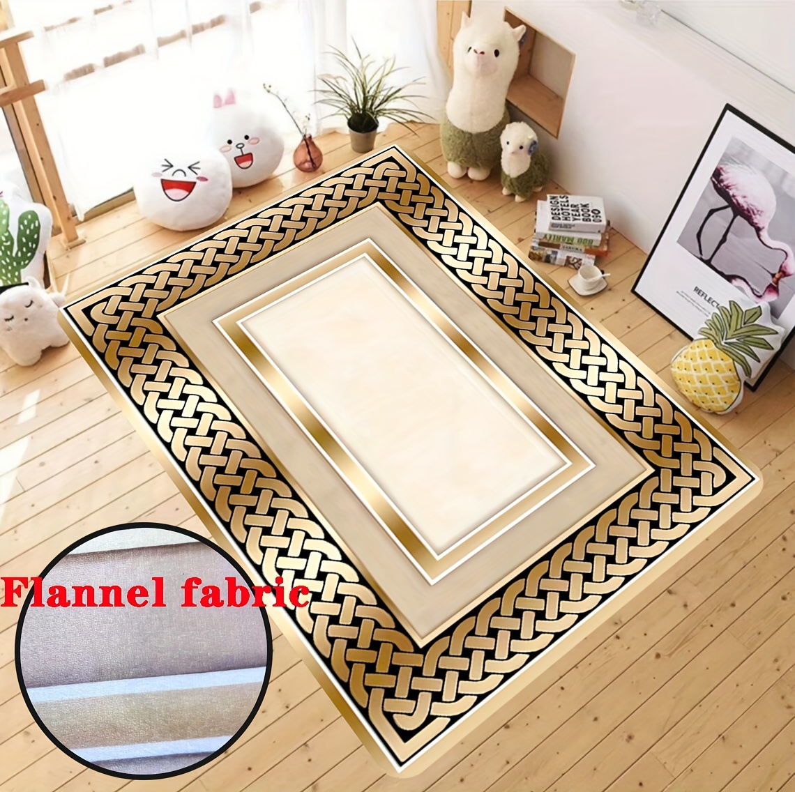 1pc european luxury luxury luxury and elegant bedroom carpet water absorbent   non slip floor mat entrance living room kitchen bathroom supplies square weight 480g thickness 1cm details 6